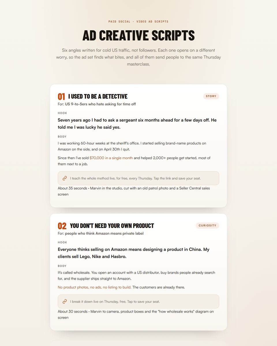 Ad creative scripts preview
