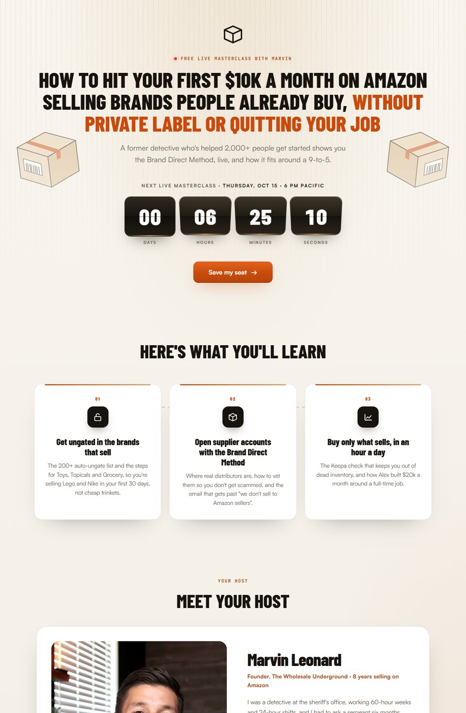 Registration page preview